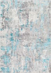 Livabliss Lustro-Abstract Blue Grey Beige Modern Marble Living Dining Bedroom Rug in Teal - Size: 200 cm x 275 cm - thumbnail 8
