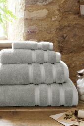 CHRISTY 'Antalya' 100% Turkish Cotton 2 Piece Luxury Bath Sheet Set in Light Grey - thumbnail 4