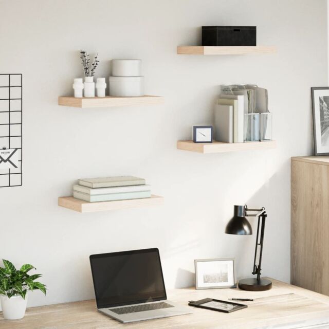 Berkfield Home Floating Shelves 4 pcs 40x23.5x4 cm Engineered Wood in Brown - image 1
