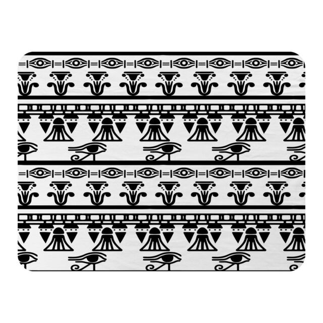 Benjamin Tate Design Egyptian Eye Of Horus Heiroglyphs Blanket in Natural - Size: 120 cm x 150 cm - image 1