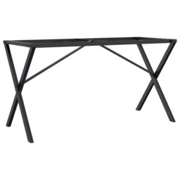 Berkfield Home Dining Table Legs X-Frame 140x60x73 cm Steel in Black - Size: 140 x 60 x 73 cm - thumbnail 6