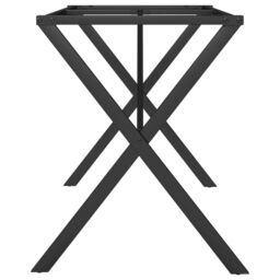 Berkfield Home Dining Table Legs X-Frame 140x60x73 cm Steel in Black - Size: 140 x 60 x 73 cm - thumbnail 5