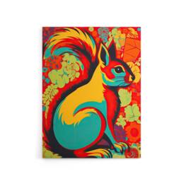 "Artery8 Vibrant Squirrel Colourful Abstract Canvas Wall Art Print - Size: W18"" x H24""" - thumbnail 1