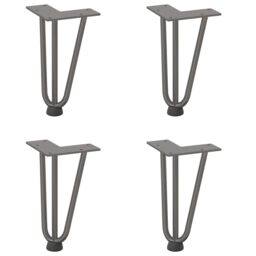 Berkfield Home Hairpin Table Legs 4 pcs Natural Steel 20 cm Solid Steel in Brown - thumbnail 2