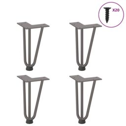 Berkfield Home Hairpin Table Legs 4 pcs Natural Steel 20 cm Solid Steel in Brown
