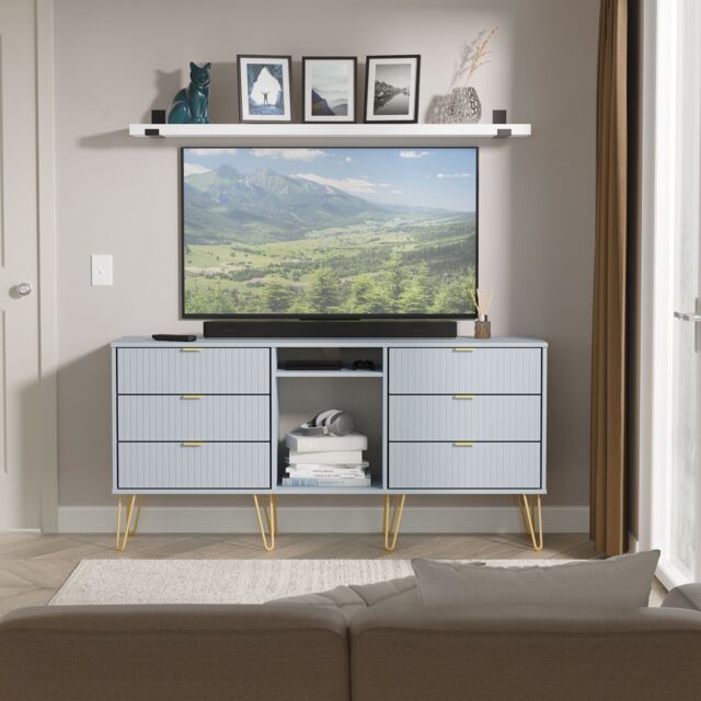 Ready Assembled 2 U Bexley 6 Drawer Sideboard (Ready Assembled) in Light Blue - image 1