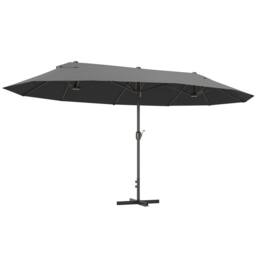 OUTSUNNY 4.6M Garden Patio Umbrella Canopy Parasol Sun Shade w/o Base in Grey - thumbnail 2