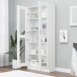 Berkfield Home Vitrine Cabinet White 82.5x30.5x185.5 cm Engineered Wood - thumbnail 1