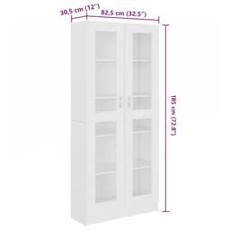 Berkfield Home Vitrine Cabinet White 82.5x30.5x185.5 cm Engineered Wood - thumbnail 8