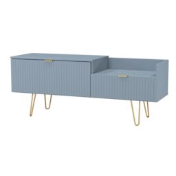 Ready Assembled 2 U Bexley 2 Drawer Coffee TV Unit (Ready Assembled) in Light Blue - thumbnail 4