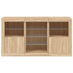 Berkfield Home Sideboard with LED Lights Sonoma Oak 123x37x67 cm in Brown - Size: 123 x 37 x 67 cm - thumbnail 6