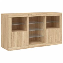 Berkfield Home Sideboard with LED Lights Sonoma Oak 123x37x67 cm in Brown - Size: 123 x 37 x 67 cm - thumbnail 5