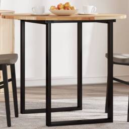 Berkfield Home Table Top Round √ò90x2 cm Solid Wood Acacia in Brown - Size: 90x2 cm - thumbnail 2