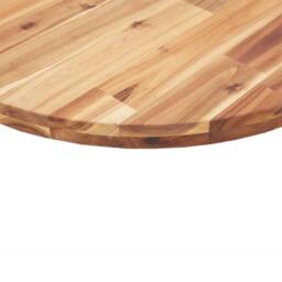 Berkfield Home Table Top Round √ò90x2 cm Solid Wood Acacia in Brown - Size: 90x2 cm - thumbnail 8