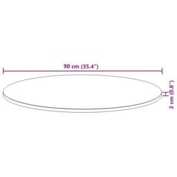 Berkfield Home Table Top Round √ò90x2 cm Solid Wood Acacia in Brown - Size: 90x2 cm - thumbnail 9