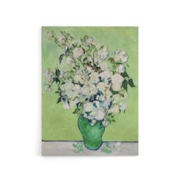 "Artery8 White Roses In Green Vase Van Gogh Vintage Canvas Wall Art - Size: W18"" x H24""" - thumbnail 1
