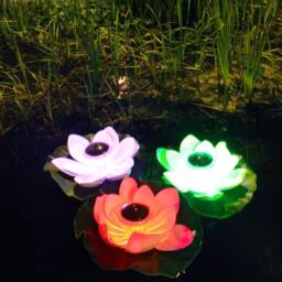 Quipulse Solar-powered Lotus Flower Pond Lights in Yellow - thumbnail 3