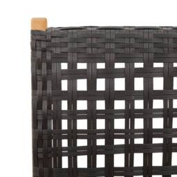 Berkfield Home Reclining Garden Chairs 4 pcs Black Poly Rattan & Solid Wood - thumbnail 9