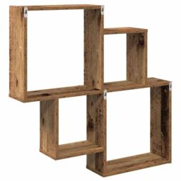Berkfield Home Wall Shelf Old Wood 80x15x78.5 cm Engineered Wood in Brown - thumbnail 6