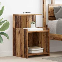Berkfield Home Bedside Tables - 2 Pack - Old Wood - 40 x 35 x 60 cm - Engineered Wood in Brown - thumbnail 4