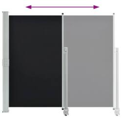 Berkfield Home Patio Retractable Side Awning 140 x 300 cm Black - thumbnail 4