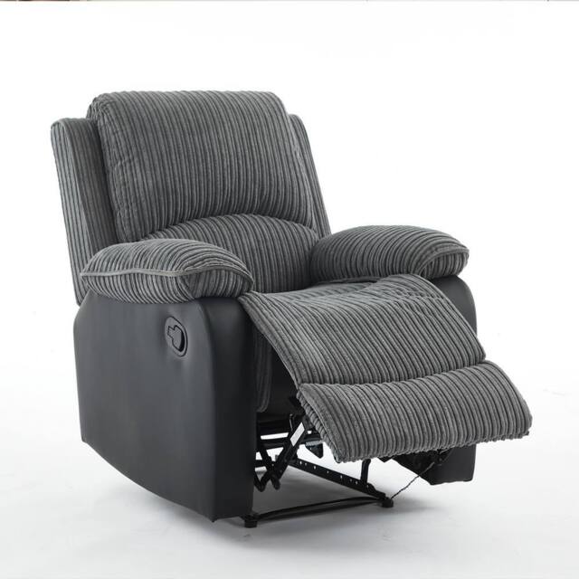 FURNITURE ONE Manual Reclining Chair, Upholstery Recliner Armchair in Grey - Size: 1 Pack - image 1