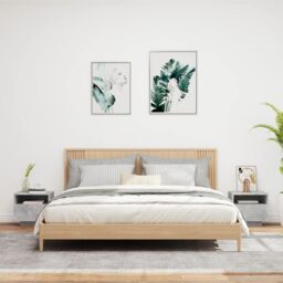 Berkfield Home Bedside Cabinets with LED Lights 2 pcs Concrete Grey 40x39x37 cm - Size: 40 x 39 x 37 cm - thumbnail 3