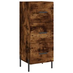 Berkfield Home Highboard Smoked Oak 34.5x34x180 cm Engineered Wood in Brown - thumbnail 5