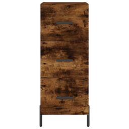 Berkfield Home Highboard Smoked Oak 34.5x34x180 cm Engineered Wood in Brown - thumbnail 6