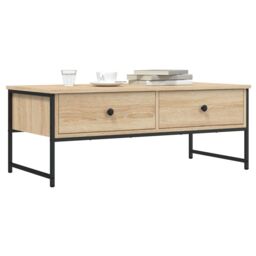 Berkfield Home Coffee Table Sonoma Oak 101x49x39.5 cm Engineered Wood in Brown - thumbnail 1