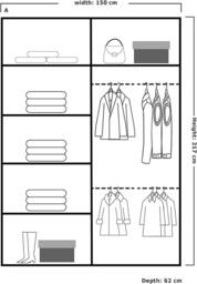 Sliding Wardrobes 4U Double Door Sliding Wardrobe With LED Light W150cm x H217cm x D62cm in Walnut - thumbnail 3