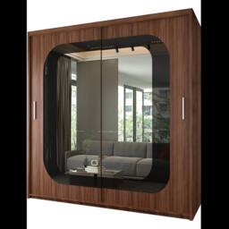 Sliding Wardrobes 4U Double Door Sliding Wardrobe With LED Light W150cm x H217cm x D62cm in Walnut - thumbnail 2