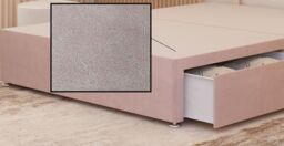 Somnior Austin Divan Bed with 2 Storage Drawers & Headboard Velvet in Pink - Size: Small Double - thumbnail 2