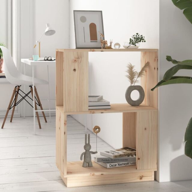 Berkfield Home Book Cabinet/Room Divider 51x25x70 cm Solid Wood Pine in Brown - Size: 51 x 25 x 70 cm - image 1