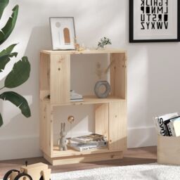 Berkfield Home Book Cabinet/Room Divider 51x25x70 cm Solid Wood Pine in Brown - Size: 51 x 25 x 70 cm - thumbnail 3