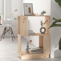 Berkfield Home Book Cabinet/Room Divider 51x25x70 cm Solid Wood Pine in Brown - Size: 51 x 25 x 70 cm - thumbnail 1