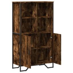 Berkfield Home Highboard Smoked Oak 79.5x35.5x137.5 cm Engineered wood in Brown - thumbnail 8