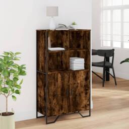 Berkfield Home Highboard Smoked Oak 79.5x35.5x137.5 cm Engineered wood in Brown - thumbnail 1