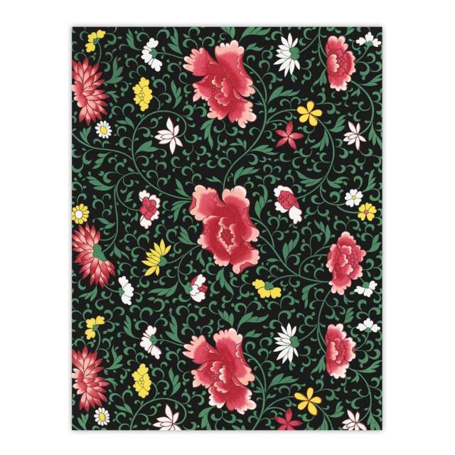 "Artery8 Owen Jones Elegant Chinese Flower Pattern Wall Art Print - Size: W12"" x H16""" - image 1