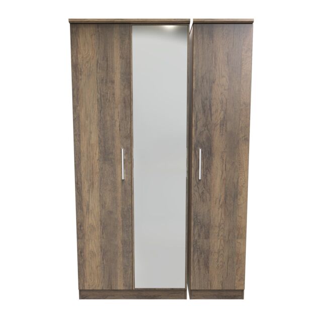 Ready Assembled 2 U Trent Triple Mirror Wardrobe (Ready Assembled) in Dark Brown - image 1
