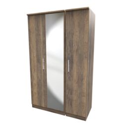 Ready Assembled 2 U Trent Triple Mirror Wardrobe (Ready Assembled) in Dark Brown - thumbnail 3