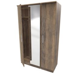 Ready Assembled 2 U Trent Triple Mirror Wardrobe (Ready Assembled) in Dark Brown - thumbnail 5