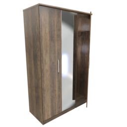 Ready Assembled 2 U Trent Triple Mirror Wardrobe (Ready Assembled) in Dark Brown - thumbnail 6