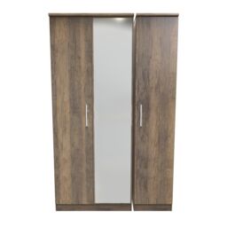 Ready Assembled 2 U Trent Triple Mirror Wardrobe (Ready Assembled) in Dark Brown - thumbnail 1