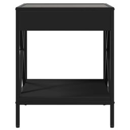 Berkfield Home Bedside Table with Infinity LED Black 40x40x49 cm - Size: 40 x 40 x 49 cm - thumbnail 6