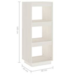 Berkfield Home Beautiful Book Cabinet/Room Divider White 40x35x103 cm Solid Pinewood - Size: 40 x 35 x 103 cm - thumbnail 8