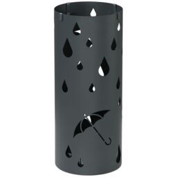 HOMCOM Round Umbrella Stand Umbrella Holder for Hallway with 4 Hooks in Dark Grey - thumbnail 2