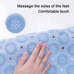 Kelvenix Round Non-Slip Bathtub Mat blue - Size: 100 cm diameter - thumbnail 2