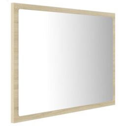 Berkfield Home LED Bathroom Mirror Sonoma Oak 60x8.5x37 cm Acrylic in Brown - thumbnail 4
