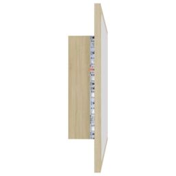 Berkfield Home LED Bathroom Mirror Sonoma Oak 60x8.5x37 cm Acrylic in Brown - thumbnail 5
